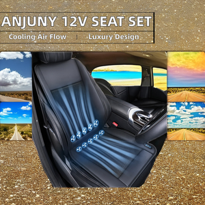 ผ้าคลุมเบาะรถยนต์ Anjuny Luxury แบบระบายอากาศ 10 พัดลม ระบบไฟฟ้า 12V สำหรับรถยนต์ Mazda ชุดเต็ม สำหรับ BMW Kia VW Fiat <span class=keywords><strong>Tesla</strong></span> Acura - Product Image 5