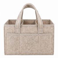 Grand Organisateur de Couches Portable pour Bébé, Sac de Rangement Multifonctionnel à Multiples Poches Latérales en Feutre Écologique, Panier à Couches
