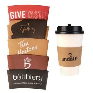 Tazza di carta biodegradabile usa e getta da portare via tazze di caffè caldo maniche di carta tazze calde di tutte le dimensioni