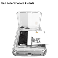 Étui Portefeuille Magnétique Transparent Pliable avec Support Téléphone pour iPhone Séries 17 16 15 14 – Porte-Cartes de Crédit Mince
