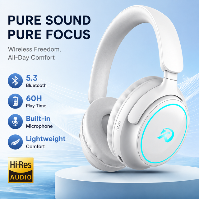 M26 Foldable Wireless for 5.3 Over-Ear ANC Headphones Active Noise Cancellation HiFi Sound Aviation Travel