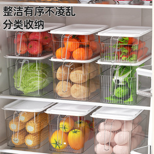 2025 New Model <b>Refrigerator</b> Food Storage Box, Transparent Kitchen Vegetable Storage Box with Lid and Handle, Stackable - Product Image 4