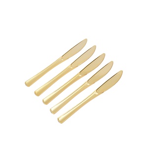 Disposable bronzing gold and rose gold Plastic cutlery set for parties, birthdays, gifts