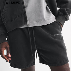 Pantalones Cortos Jogger de Algodón Grueso de Felpa Francesa con Cordón para Hombre, Estilo Urbano, Venta al por Mayor - Product Image 4