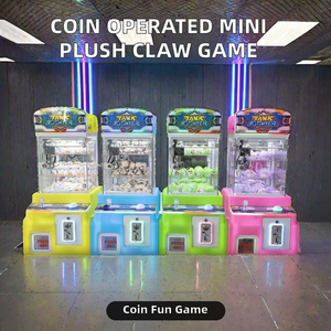 投币式塑料坦克战斗机小型毛绒玩具吊娃娃机迷你抓娃娃机街机游戏英文界面儿童游戏机 - Product Image 2