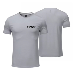 เสื้อยืดออกกำลังกายผู้ชาย ระบายอากาศได้ดี 90% โพลีเอสเตอร์ 10% สแปนเด็กซ์ ชุดกีฬา บริการพิมพ์โลโก้ เสื้อคอมเพรสชั่นผู้ชาย - Product Image 1