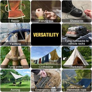 Corde en <span class=keywords><strong>Paracord</strong></span> 750 lb 100ft 200ft 1000ft, Corde d'escalade robuste et imperméable, Bobine de 5/32" 4mm 12 brins en Nylon/Polyester - Product Image 5