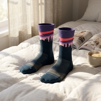 Chaussettes de trail mini-coussinées Trail Max, tricotées, anti-bactériennes, ODM, pour course à pied, automne, violet, petite taille