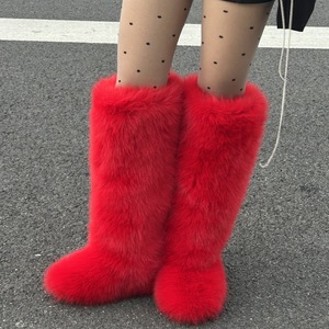 בחורה עסוקה hs9283 חורף עמיד החלקה לנשים תוויות לוגו מותאמות אישית עבור נשים מגפי ברך אדום-גבוה faux פרווה מגפי פרווה <span class=keywords><strong>2026</strong></span> - Product Image 5