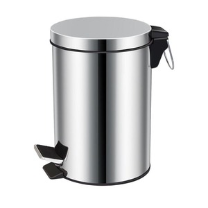 Stainless Steel Trash Can With Lid Pedal Trash Can Multifunction Waste Bin Dustbin Metal Office Pedal Bin
