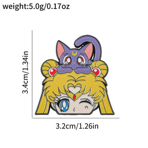 4 Estilos, Diseños Elegantes, Bonitos Broches de Metal de Sailor Moon Tsukino Usagi, Joyería de Aleación, Accesorios, Broches de Anime - Product Image 2