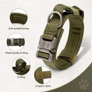 High Quality Heavy Duty Metal Buckle Pet Dog Training Collar Large Dogs Collar and Leash Set Tactical Dog Collar - Product Image 3