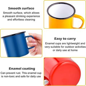 350ml biểu tượng tùy chỉnh bán buôn thép kim loại sắt cổ điển cá nhân thăng hoa cà phê men cốc đặt cho cắm trại ngoài trời - Product Image 6