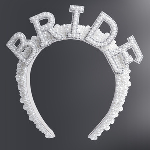 Diadema de Perlas Hua Liyu para Novia, Corona con Letras para Fiesta de Bodas, Accesorio para el Cabello de Novia, Estilo Fresco y Dulce - Product Image 4