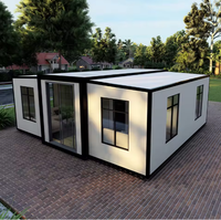Maison conteneur préfabriquée extensible 20ft 40ft en panneaux sandwich d'acier, Villa Modulaire Extensible, Hôtel, Assemblage Rapide