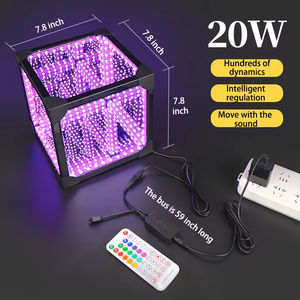 Lámpara 3D Abyss Cube Infinito con LED, Lámpara de Mesa con Respuesta al Sonido, Lámpara Decorativa RGB Creativa con Espejo, Lámpara de Ambiente Nocturna - Product Image 2