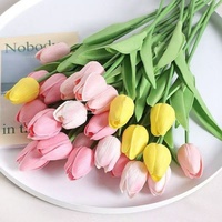 PU Mini Tulipe Unique Fleur Haute Simulation Haut De Gamme pour Mariage Thanksgiving Décoration Usine En Gros Salon