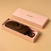 Boîte cadeau de luxe en papier doublée de satin de soie pour perruques, design couvercle et fond, emballage personnalisé pour extensions capillaires, vente en gros