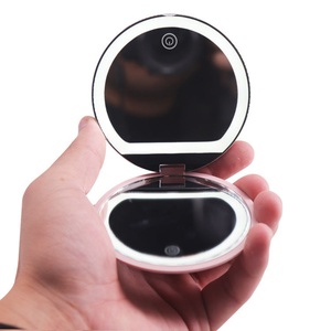 Miroir de maquillage LED à étiquette privée, 3 couleurs, miroir cosmétique disponible, miroir LED rond rechargeable - Product Image 4