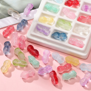 Crystal Peanut Shape Glass <b>Spacer</b> Beads For Jewelry Making Mixed Colors 12mm Ac4085 - Product Image 1
