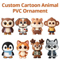 Ornement en PVC personnalisé avec logo 3D, animal de dessin animé, animal anthropomorphe mignon, figurine en caoutchouc souple, breloque, cadeau pour enfants, accessoire
