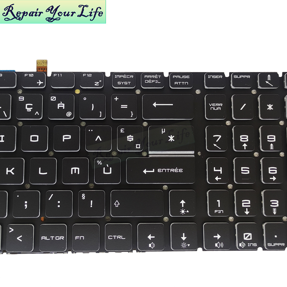 Laptop Keyboard FR Azerty with Backlight for MSI GS60 GS70 GT62 