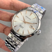 Herren Automatikuhr mit Sonnenschliff-Zifferblatt, Roségold-Markierungen, Datumsanzeige, Elegante Klassisch-Moderne Stilvolle Maskuline Armbanduhr