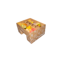 Caja Kraft Personalizable Ranurada con Laminado Mate, Materiales Reciclados, para Fiestas, Picoteo, Apilable, Grado Alimenticio, Fiambrera para Llevar, Delicatessen