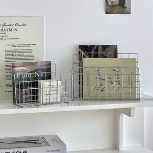 Minimalist Wrought Iron Desktop Shelf Metal Organizer Bookshelf Multi Functional Storage Rack For Desks - Product Image 1
