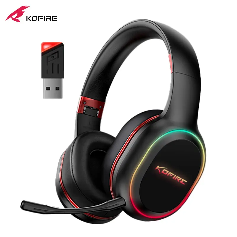 Kofire headset sem fio bluetooth UG-05 bt + 2.4g, dongle usb para pc/consoles