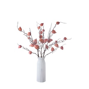 Lanterna da Tavolo in Legno Antico con Fiori Artificiali Physalis, Piante Verdi Finte, Decorazioni per Matrimoni all'Ingrosso, Artigianato Stile INS - Product Image 5
