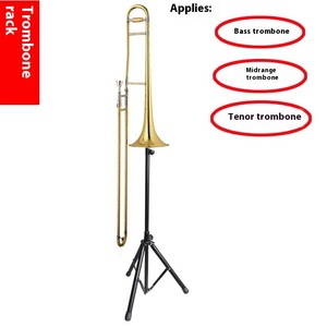 Estante de suelo de trombón bajo de rango medio con soporte de exhibición de tubo de tracción para instrumentos musicales - Product Image 2