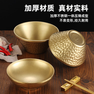 Vintage Gold Stainless Steel Noodle Bowl Conical Design Soup Ramen Bowl Home Use - Product Image 4