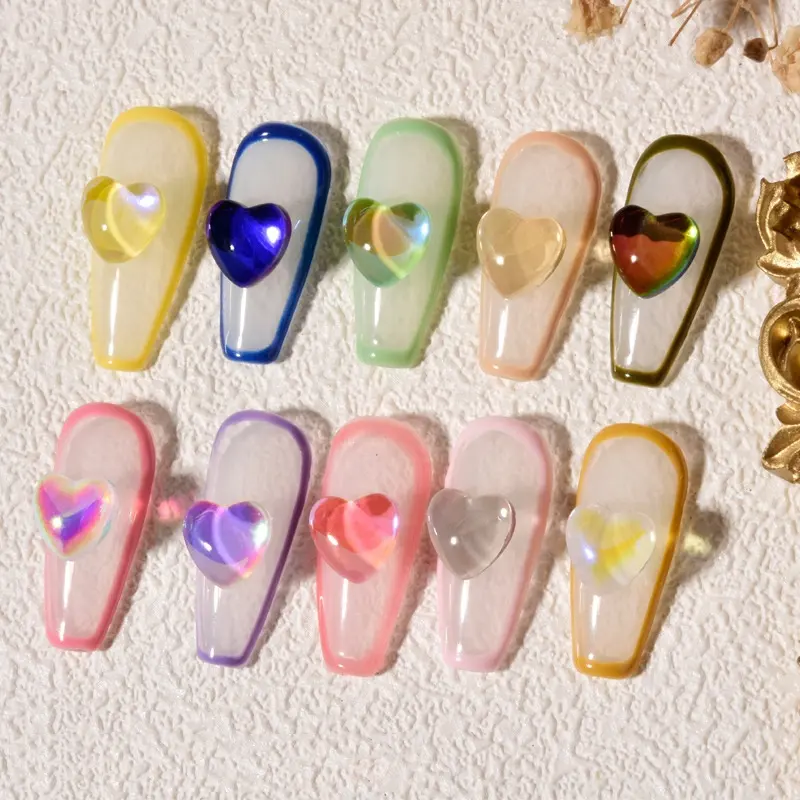 Wholesale love candy jewelry nail charms for art decorations 3D resin rhinestones nail supplier