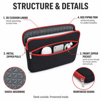 Housse pour ordinateur portable en néoprène, antichoc, avec doublure matelassée en diamant, poche avant pour ordinateur portable de 13, 14, 15,6 pouces