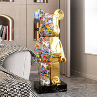 Décoration Ours Violent pour Meuble TV de Salon, Grande Figurine au Sol, Style Moderne, Luxe Léger, Simple, Nouvelles Décorations pour la Maison, Figurine en Résine Pure