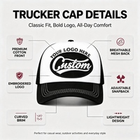 Venta Directa de Gorra Trucker Personalizada con Logotipo Bordado, Visera de Dos Tonos, a la Moda, Protección Solar, 5 Paneles, Malla, Unisex
