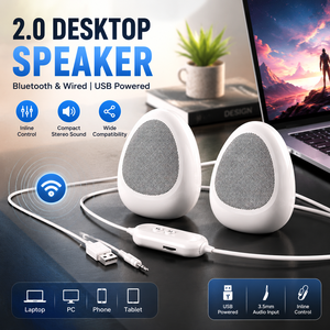 Altavoces para Computadora 2.0 Canales, Alimentación USB, Sonido Estéreo con Cable para PC/Laptop, Control Táctil - Product Image 4