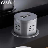 Pop-up-Steckdose mit 2 USB und 1 Typ-C Anschluss, pneumatischer Lift, einteilig geformt für Kücheninsel, Büro, Konferenzraum, Schreibtisch