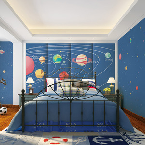 Carta <span class=keywords><strong>da</strong></span> parati spaziale murale per camera dei bambini razzo cielo stellato universo sfondo carta <span class=keywords><strong>da</strong></span> parati murale stanza del <span class=keywords><strong>ragazzo</strong></span> cartone animato rivestimento murale - Product Image 3