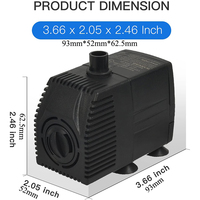 Uojier — Mini pompe à eau hydroponique 200 GPH 12 W, petite pompe à eau Submersible sans balais pour Aquarium de jardin avec ETL CE