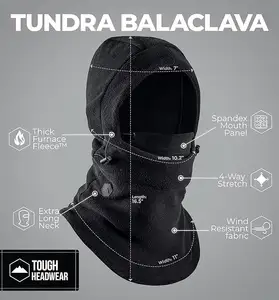 Máscara de esqui de inverno Balaclava Cover para Extreme Cold Weather Heavyweight Fleece Hood Snow Gear para Outdoor