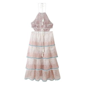 <span class=keywords><strong>Robe</strong></span> <span class=keywords><strong>longue</strong></span> vintage à volants superposés et col halter pour femme, collection 2026, idéale pour les vacances et les centres de villégiature, fabrication OEM/ODM par une usine chinoise - Product Image 2
