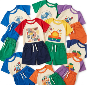 Lotes Mixtos de Ropa de Verano para Niños de 3-6 Años, Camisetas de Algodón Transpirable con Cuello Redondo, Estampado de Grafiti, Manga Corta y Sin Mangas, Secado Rápido - Product Image 2