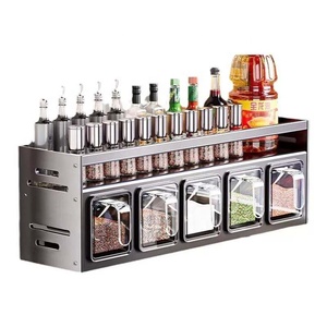 Estante de Condimentos Metálico para <span class=keywords><strong>Cocina</strong></span>, Sin Perforaciones, Multifuncional, Juego de Frascos para Condimentos, Estante para Especias - Product Image 5