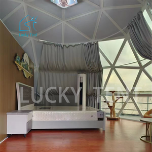 Tente dôme insonorisée pour le <span class=keywords><strong>camping</strong></span> en verre géodésique Tente dôme en verre de luxe pour le jardin de villégiature - Product Image 2