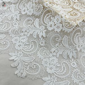 Tela de Encaje al por Mayor de Alta Calidad, Tela de Malla Floral Blanca para Vestidos, Ropa, Accesorios, Mercería - Product Image 3