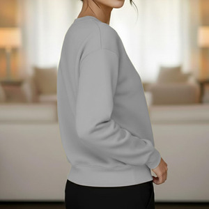 Sudaderas de Forro Polar para Mujer al por Mayor, con Logotipo Personalizado en la Parte Delantera, 100% Algodón, Ecológicas, Transpirables, Casuales, Holgadas y de Corte Amplio - Product Image 3
