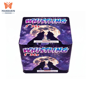 Fuochi d'artificio a torta con ululato di lupo da 1'' e 36 colpi, 25*30*225mm |   Suono unico di lupo che urla + effetti floreali colorati - Product Image 1