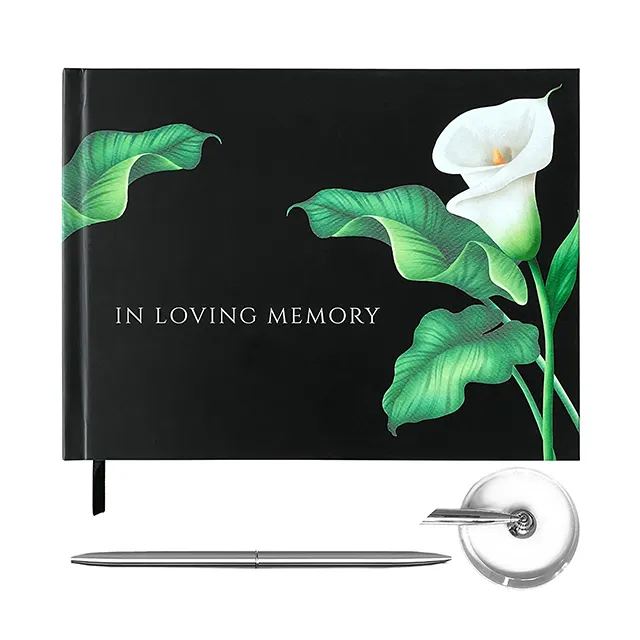 Buku Tamu Pemakaman Set Personalisasi Memory Celebration Of Life Register Signature Sign In Hardcover untuk Layanan Memorial